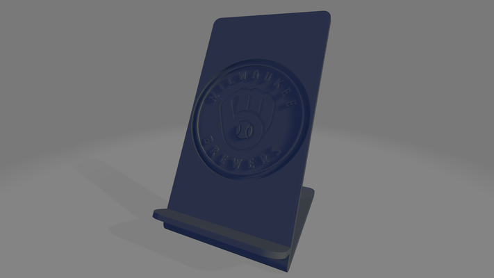 milwaukee brewers phone holder mlb major baseball league sport passion usa america american united states stand gift canada wisconsin 3d print model - Mito3D