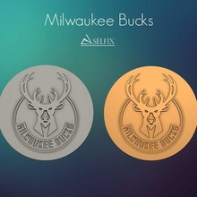 milwaukee bucks logo relief 3d print model art basketball sculptures signs logos 3d print model - Mito3D