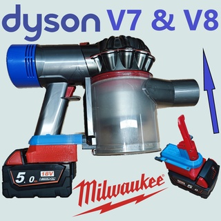 milwaukee dyson v7 v8 Tools m18 battery adapter cordless vacuum cleaner 3d print model - Mito3D