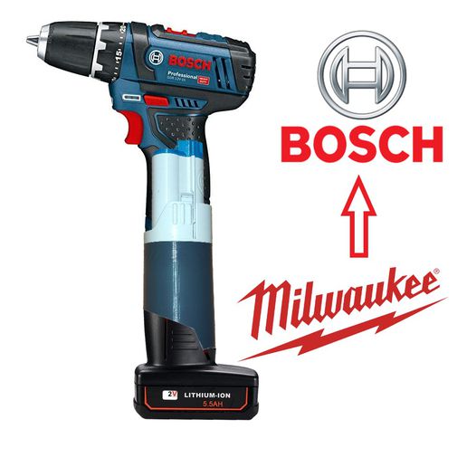 milwaukee m12 bosch 12v attrezzo pro 12 adattatore batteria 3D print model - Mito3D