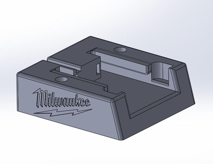 milwaukee m18 battery adapter tool powerwheel holder support 3d print model - Mito3D