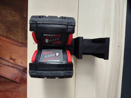 milwaukee m18 wall mounted four battery holder 3d print model - Mito3D