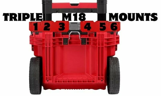 milwaukee packout triple m18 battery mounts handle 3d print model - Mito3D