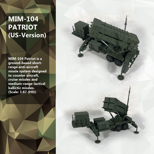 mim 104 patriote Jeu militaire air défense fusée armée Obliger 3D print model - Mito3D