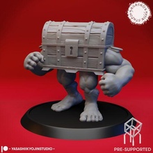 mimic - brawler treasure chest tabletop miniature pre-supported dnd stl ttrpg roleplaying monster creature 3d print model - Mito3D