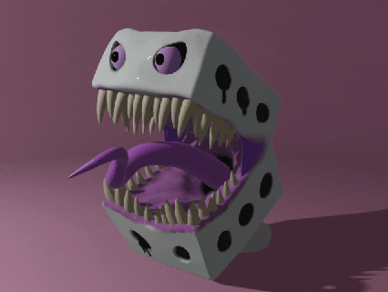 mimic die Game says given dnd dungeon dragons table games role 3d print model - Mito3D