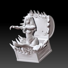 mimic girl game tabletop dungeons dragons miniatures 28mm 3d print model - Mito3D