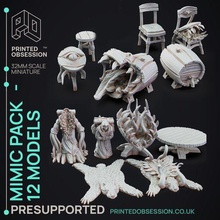 mimic pack - 12 models hidden discovered presupported 32mm scale 3d print model - Mito3D