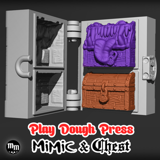 mimic play dough press d&d dnd dungeons dragons chest playdoh playdough toy 3d print model - Mito3D