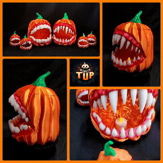 mimic pumpkin candy bowl tea light set halloween potions box dnd storage chest figures led dice 3d print model - Mito3D