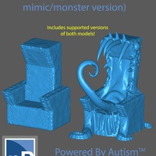 mimik taht kötü şekil değiştiren oyun polimorf dnd Zindanlar ejderhalar canavar canavarlık yaratık değiştirici 3d print model - Mito3D