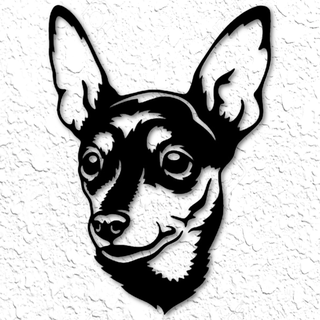 min PIN parede arte miniatura pincher decoração 2d dobie cão minpin moderno animal impressão minimalista Projeto pinscher doberman cachorro pequeno procriar pacote poli livre casa 3d print model - Mito3D