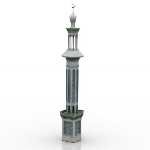 minaret building mosque construction tower 3D print model - Mito3D