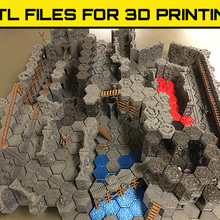 mine shaft masmorra conjunto hex azulejos altamente detalhado 3d jogos borda 3d print model - Mito3D