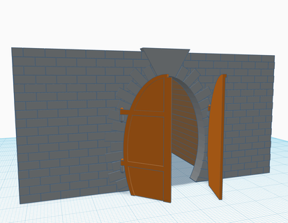 Bergwerk einstellen Eingang Tunnel Planke Backstein Mauer 3d print model - Mito3D