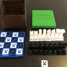 minechess minecraft remix juego el ajedrez tablero de figuras 3d print model - Mito3D