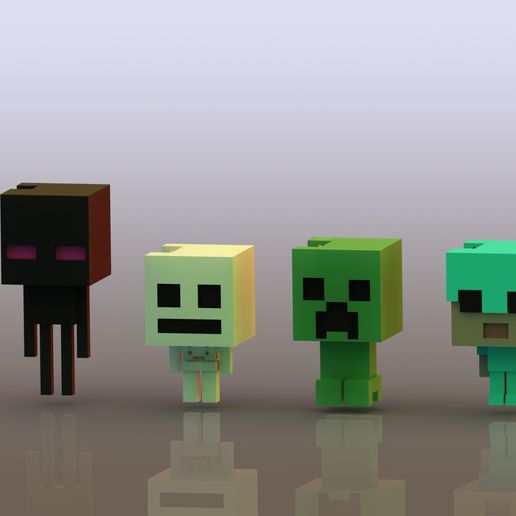 Minecraft chave anel enderman Steve rastejador esqueleto vídeo jogos 3D print model - Mito3D