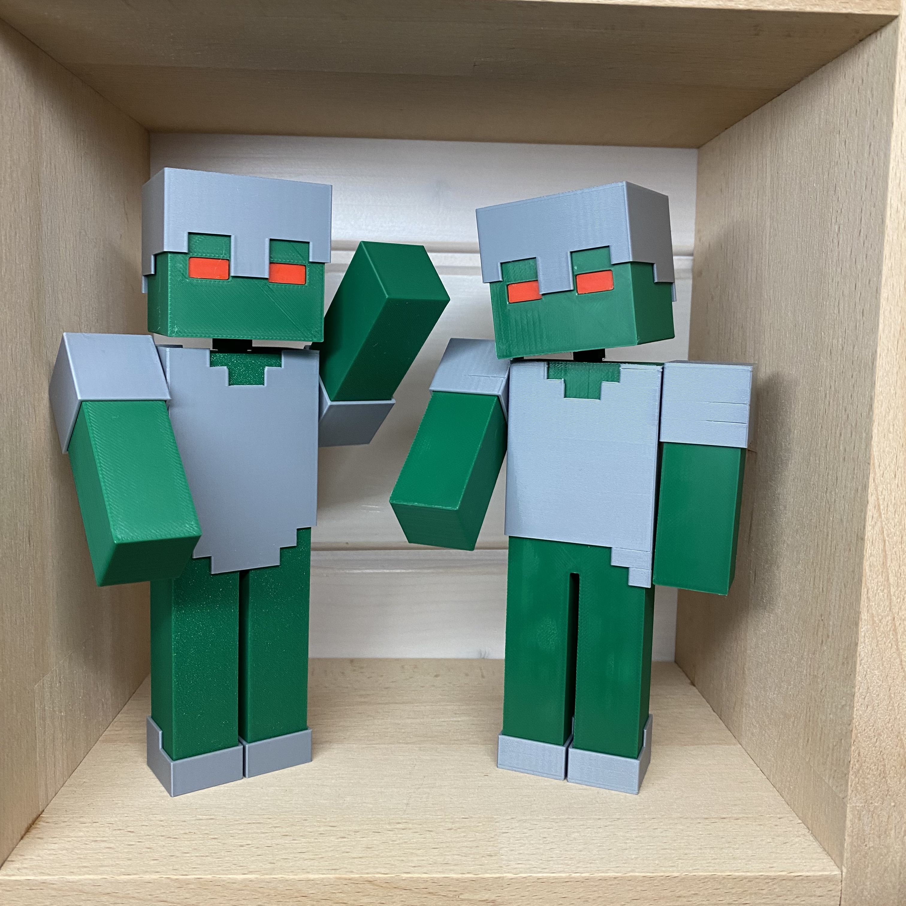 minecraft zombie spiel blöcke monster feindlich mob montieren 3D print model - Mito3D