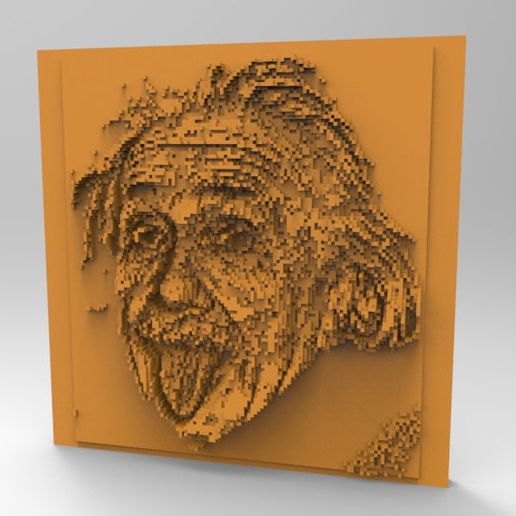 Minecraft 3dprinting arte piastrella albert Einstein viso attrezzo einstein 3d stampa 3D print model - Mito3D