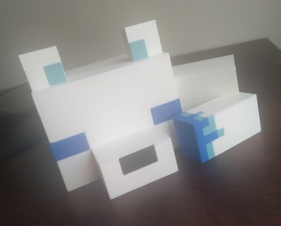 Minecraft ártico zorro cabecera lámpara hogar casa animal artículos LED 3d print model - Mito3D