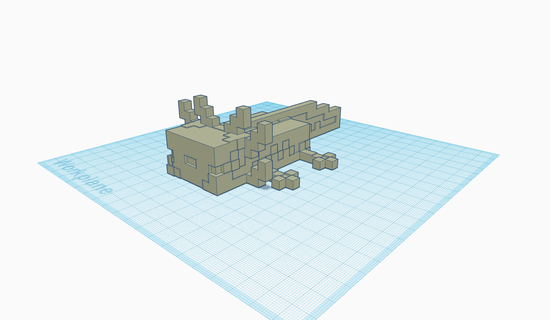 Minecraft axolotl cool art Jeux 3d print model - Mito3D