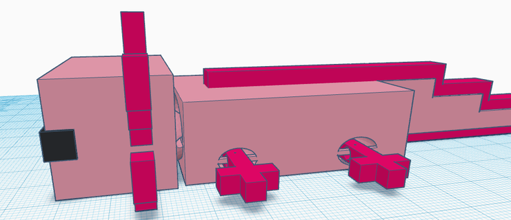 Minecraft axolotl inquietação jogos flexível móvel 3d print model - Mito3D