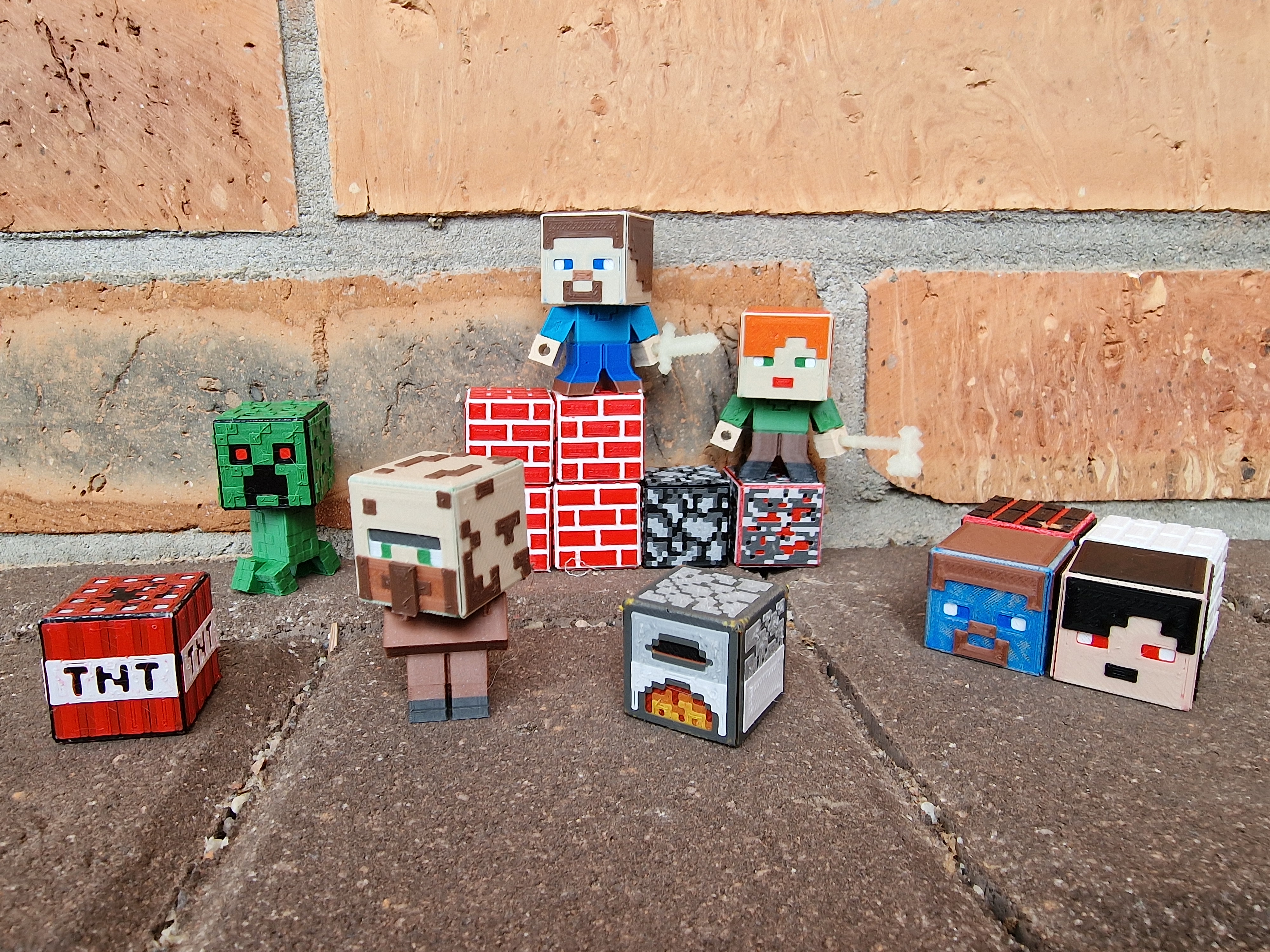 Minecraft Block einstellen faltbar voll Farbe Spielzeug Video Spiel 3D print model - Mito3D