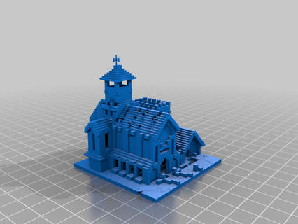 Minecraft Cattedrale Modelli 3d print model - Mito3D