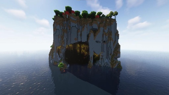 minecraft cave island learning 3d print model - Mito3D