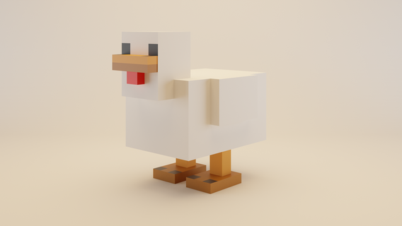 minecraft chicken decoration figure 3d print model - Mito3D
