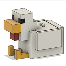 Minecraft tavuk Kutu domuzcuk banka oyuncaklar hayvan Sanat 3d print model - Mito3D