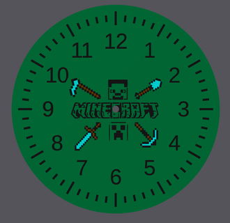 Minecraft reloj Minecraft polla 3d print model - Mito3D