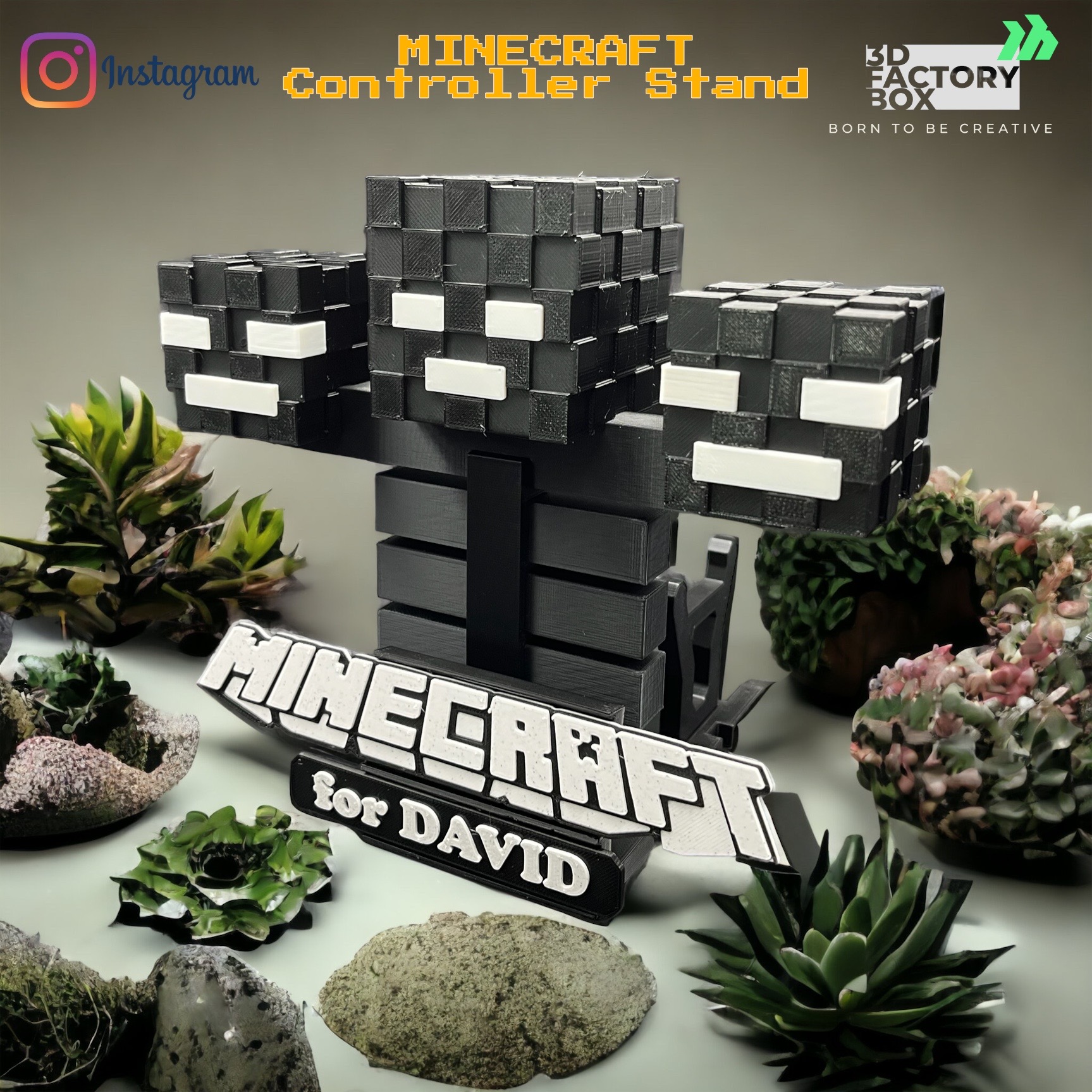 Minecraft controlador ficar pé ps5 ps4 xbox murchar patrão jogos 3D print model - Mito3D