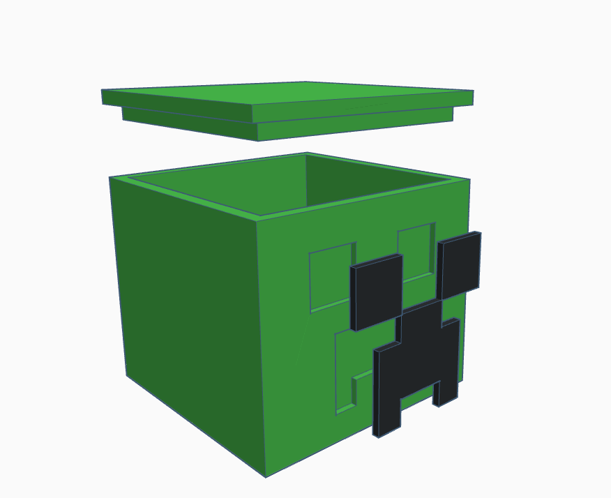 minecraft creeper head box keeper saved easter egg container 3D print model - Mito3D