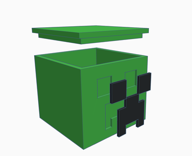 minecraft creeper head box keeper saved easter egg container 3d print model - Mito3D