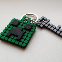 minecraft creeper keychain single extruder various pause 3d print model - Mito3D