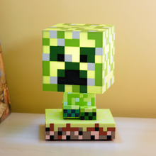 Minecraft rastejador luminária chibi conduziu luz faixa tremendo cabeça decoração 3d print model - Mito3D