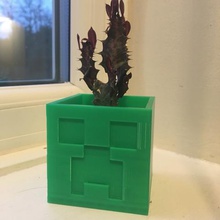 minecraft creeper ekici pot ev fanart çiçek saksısı hepimizin etrafında bitkilerini kalem tutucu sahibi bitki depolama 3d print model - Mito3D