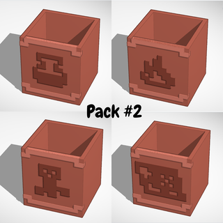 Minecraft décoré pots pack 2 Accueil maison pot vase planteur libre décor intello 3d print model - Mito3D