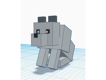 minecraft dog wolf gaming 3d print model - Mito3D