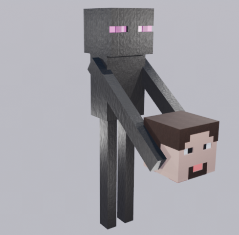 minecraft enderman spiel steve drachen zahl 3D print model - Mito3D