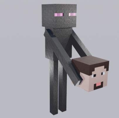 minecraft enderman juego steve continuar figura 3d print model - Mito3D