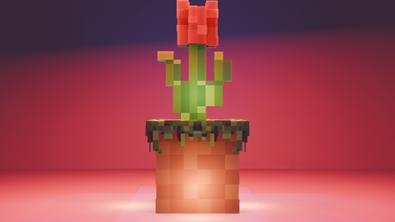 Minecraft fleur pot 3d print model - Mito3D