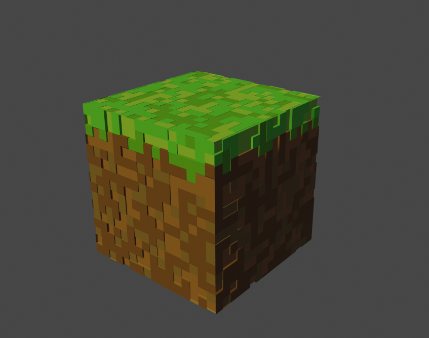 minecraft grass block vube games videogames gamingxcults 3D print model - Mito3D