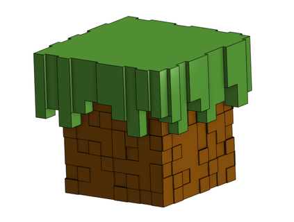 minecraft grass block box 3d print model - Mito3D