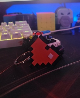 Minecraft kalp anahtarlık piksel Sanat sanatı anahtar yüzükler sevgililer gün çiftler Aşk video oyunlar oyuncu retro pikselli kolye oyun makinesi logo broş 3d print model - Mito3D