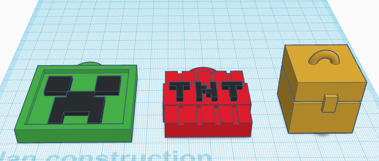 Minecraft Schlüsselbund Schlüssel Ring Plastik pla tnt Kriechpflanze Kofferraum Leckereien Kunst Spielzeug 3d print model - Mito3D
