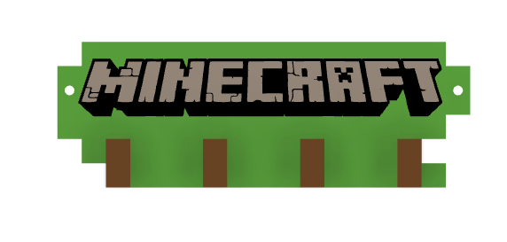 Minecraft anahtarlık anahtar minecraf logo duvar ev 3d print model - Mito3D