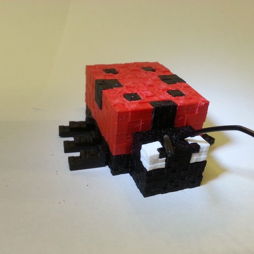 Minecraft mariquita juego ladibird figura bloquear 3D print model - Mito3D