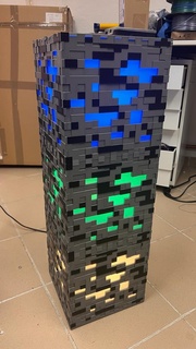 Minecraft Lampe stapelbar erweiterbar LED Dekoration Kinder 3d print model - Mito3D